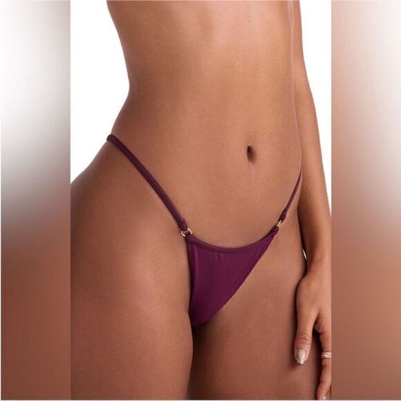 HOUSE OF CB NWT Thong Bikini Bottoms in Prune Size Large - Picture 6 of 10